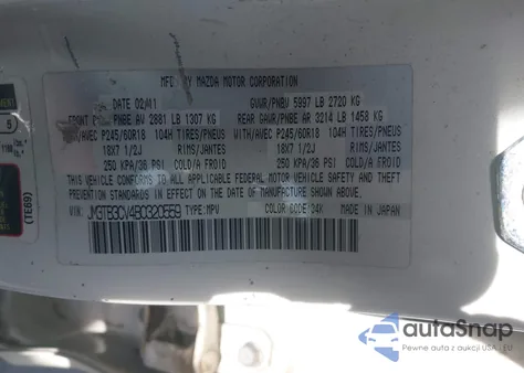 2011 Mazda Cx-9 Touring из США, поврежденный, VIN JM3TB3CV4B0320559